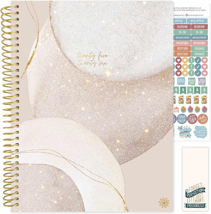 bloom daily planners 2025-2026 (8.5" x 11") Academic Year Day Planner (July 2025 - July 2026) - Aesthetic Weekly & Monthly Dated Agenda Organizer with Stickers - Brushed Beige