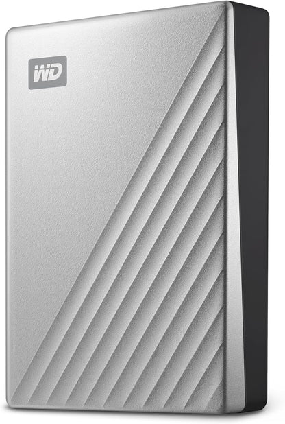 WD 6TB My Passport Ultra for Mac Silver, Portable External Hard Drive, Backup Software with Defense Against ransomware, and Password Protection, USB-C and USB 3.1 - WDBGKC0060BSL-WESN