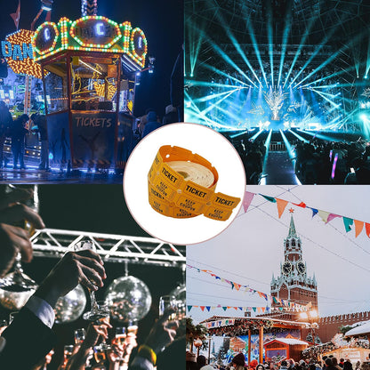 DNB 4000 Pairs Raffle Tickets - 4 Color Set of 1000 2 x 2 Inch 50/50 Double Roll Raffle Tickets - Purple/Pink/White/Orange