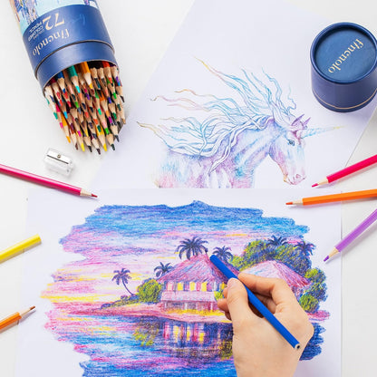 72 Colored Pencils for Adult Coloring Books, Soft Core, Art Drawing Pencils for Artists Beginners, Coloring Pencils Set with Sharpener for Coloring, Sketching, Painting