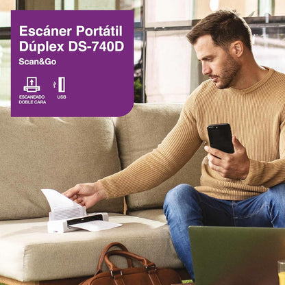 Brother DS-740D Duplex Compact Mobile Document Scanner