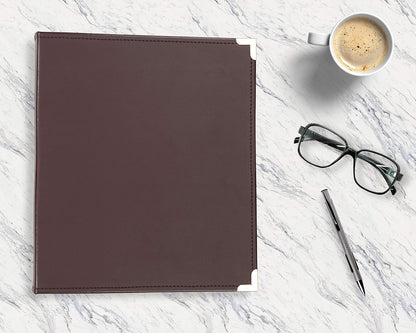 Samsill Classic Collection Leather 3 Ring Binder, Executive Presentation Portfolio, 1.5 Inch (Holds 325 Sheets), Brass Round Ring, Burgundy