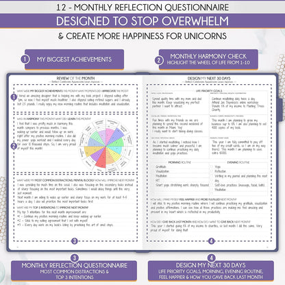 Life Planner - Undated Daily, Weekly & Monthly Planner with Budget Section | A 12 Month Journey to Increase Productivity & Happiness | Life Organizer & Gratitude Journal - Horizontal Format