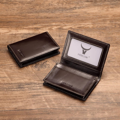 Leather Business Card Case Holder for Men & Women, Italian Calfskin