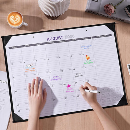 2026 Desk Calendar - Large Desk Calendar 2026, Jan. 2026 – Dec. 2026, 22" x 17", Office Supplies, Corner Protector, Ruled Blocks, 2-in-1