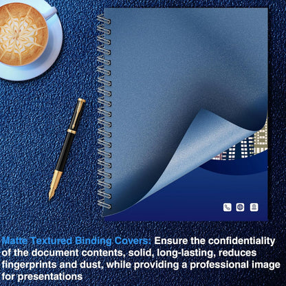 Ndsox 100 Pack 12 Mil Binding Presentation Covers Sand-Textured Polycover Report Covers for Letter Size Document Binding, Business Proposals, 8-1/2 x 11 Inches, Un-Punched, Square Corners, Blue