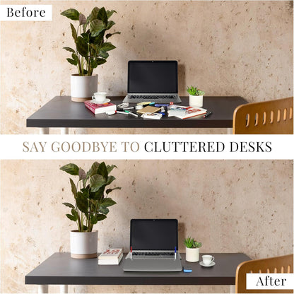 Birch Desktop Whiteboard with Storage & Multiple Markers Surface Desktop Glass Dry Erase Board Desk Top White Board Dry Erase Notepad Desk White Board Tabletop Desk Whiteboard (Charcoal)