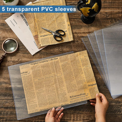 Henoyso 20 Pcs 11x14 Inch PVC Rigid Print Protectors, Heavy Duty Hard Plastic Poster Sleeves for Prints, Magazines, Photos & Paper, Ideal Rigid Menu Covers Paper Page Protectors