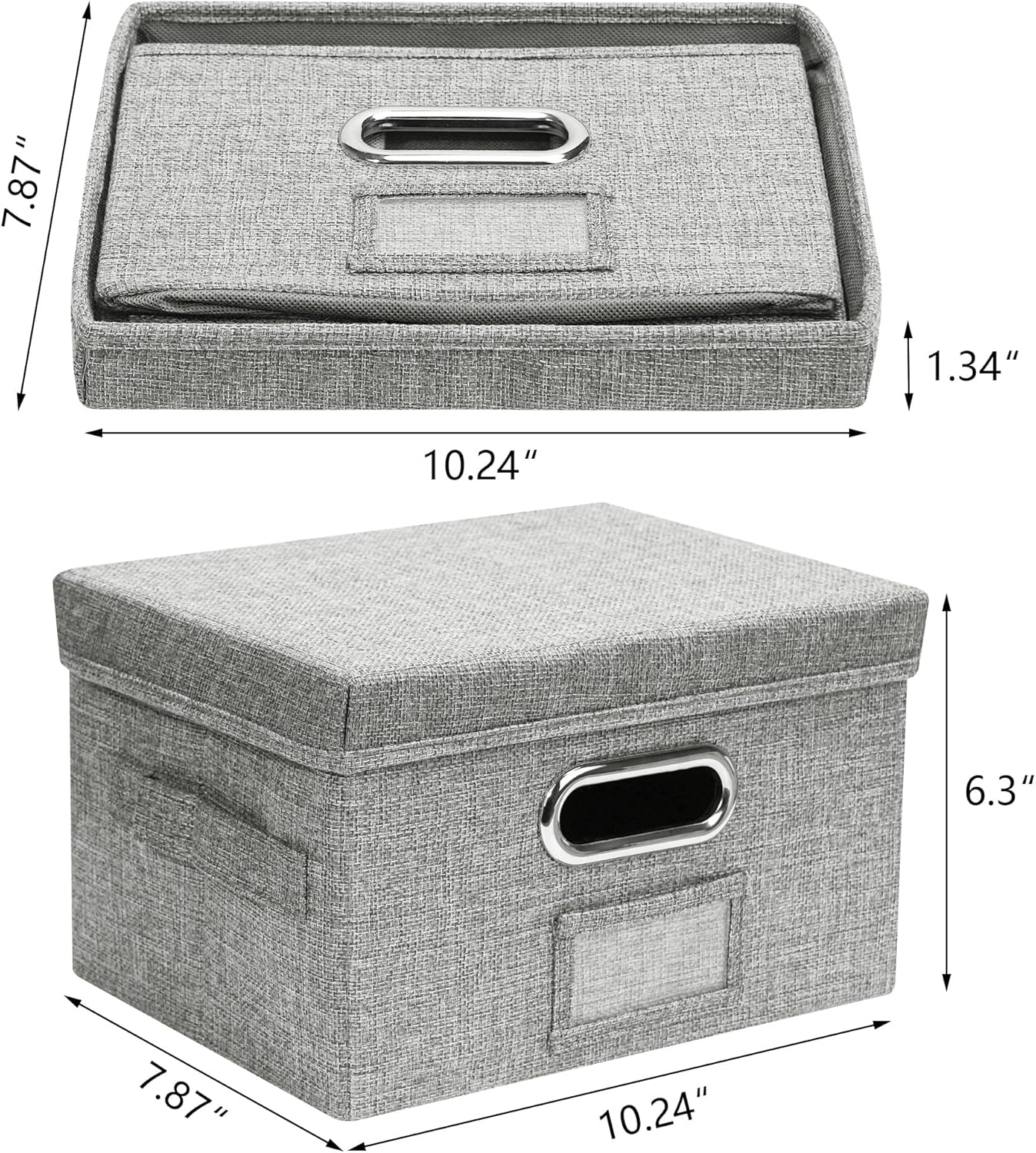 Greeting Card Organizer and Storage Box with 20 Pcs Adjustable Dividers, Storing Cards with 84 Pcs Labels Perfect for Storing Greeting Cards, Envelopes, Photos 2 Pack Grey