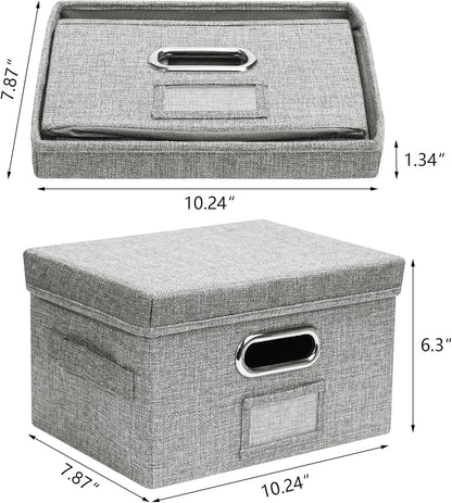 Greeting Card Organizer and Storage Box with 20 Pcs Adjustable Dividers, Storing Cards with 84 Pcs Labels Perfect for Storing Greeting Cards, Envelopes, Photos 2 Pack Grey