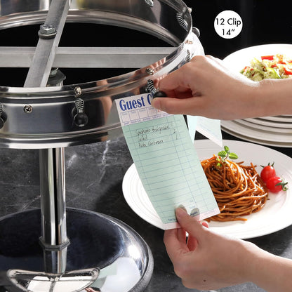 New Star Stainless Steel Order Wheel Ticket Holder, 16 Clips, 18-Inch Dia with 10-Inch Chrome Heavy Base, 1 Piece