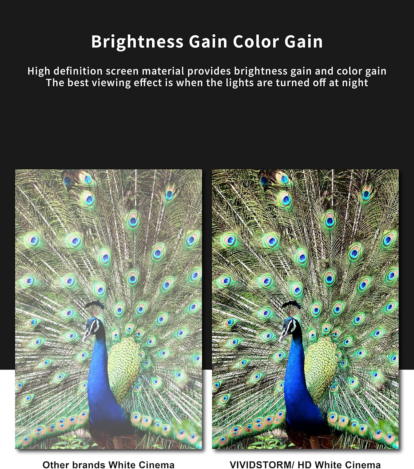 VIVIDSTORM-Projector Screen with Stand S 72 Inch Sound Transparent Perforated Floor Rising White Fabric 4k HD Ready Home/Movie Theatre Work with Normal Throw Projector, VSDSTPW72H