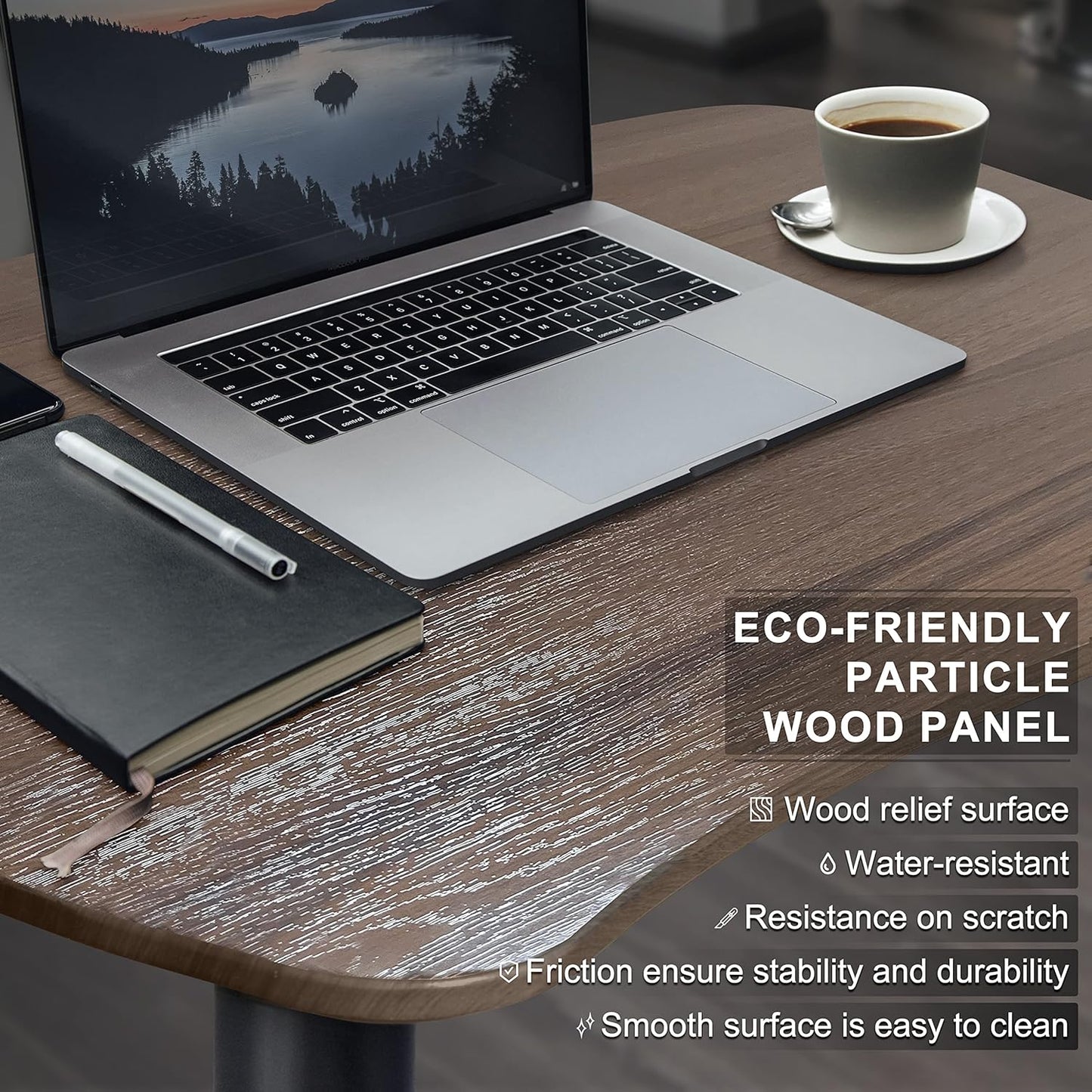 Pneumatic Adjustable Height Desk, Laptop Standing Desk, Rolling Sit-Stand Cart, Mobile Podium Portable Lectern for Home, Office& Classroom, 26" 19.3" Platform (29" to 46.9" H)，Brown