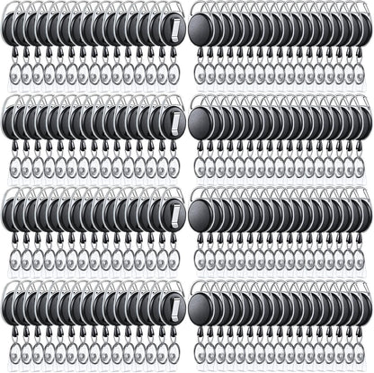 Laumoi 350 Packs Retractable ID Badge Holder Name ID Badge Reel Clips Keychain with Belt Clip and Key Ring for Office Worker Doctor Nurse Employee (Black)