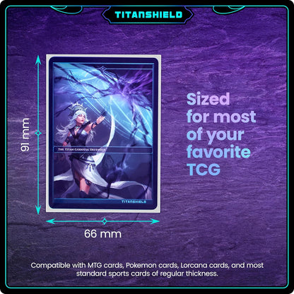 TitanShield TitanShield (150 Sleeves, White) Compatible with Standard Sized Board Games, MTG Magic The Gathering, Pokemon, Lorcana, and Trading Card Sleeves Deck Protector 2.5" x 3.5" 66x91mm
