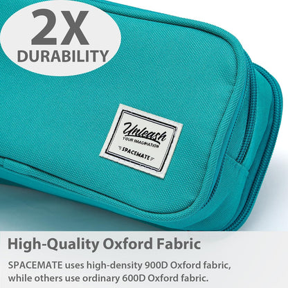 Pencil Case Pouch Box Bag School Supplies Girls Boys Kids, Cute Preppy Stuff Big Capacity Aesthetic Pen Organizer, Back to College Stationary, Teal, Extra Large Style, 2300ml