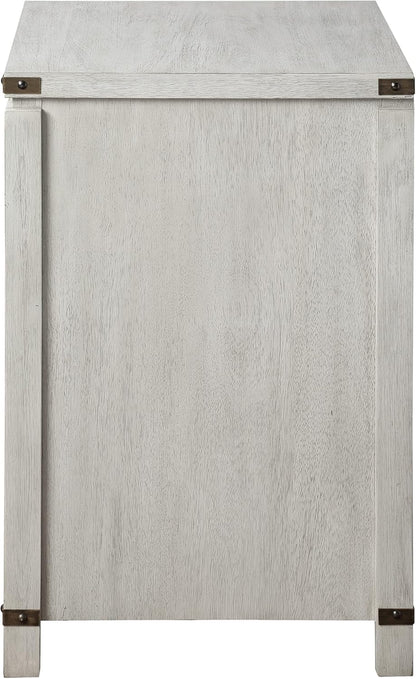 OSP Home Furnishings Designs Baton Rouge 2 Drawer File Cabinet with Rustic Design and Metal Accents, Champagne Oak