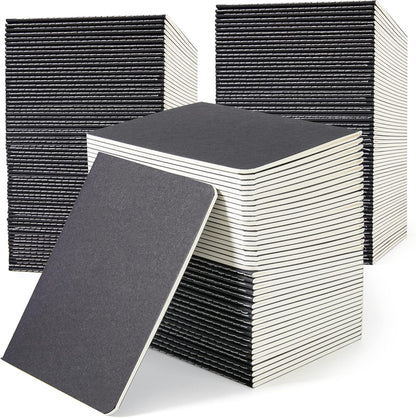 feela 170 Pack Blank Kraft Notebooks, Unlined Sketchbook Mini Cute Note Pad for Drawing Writing, Journal Bulk For Kids Students Office School Supplies, A6, 48 Pages, 4.25” X 5.5”, Black