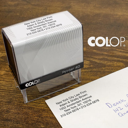 COLOP Large Size Self Inking Custom Text Stamp - Choose from Many Fonts & 15 Ink Colors