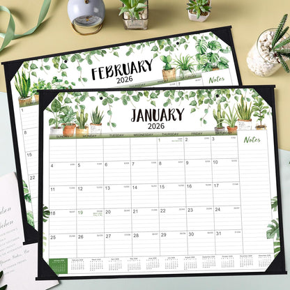 2026 Desk Calendar - 2026 Large Desk Calendar 22x17, Jan. 2026 - Dec. 2026, 2026 Large Calendar, 12 Months, Corner Protectors - Plants