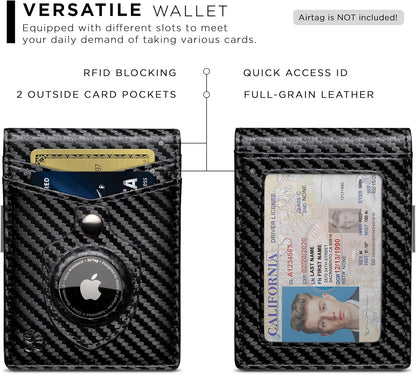 SERMAN BRANDS Money Clip Wallet - Mens Wallets slim Front Pocket RFID Blocking Card Holder Minimalist Mini Bifold