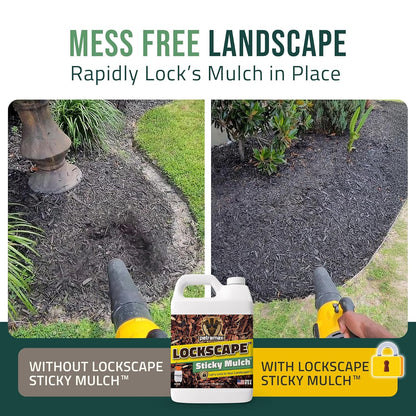PetraMax Lockscape 64 oz Sticky Mulch Glue for Landscaping Bundle with HD101, 1 Gallon Pump Garden Sprayer for Easy Hold Landscape