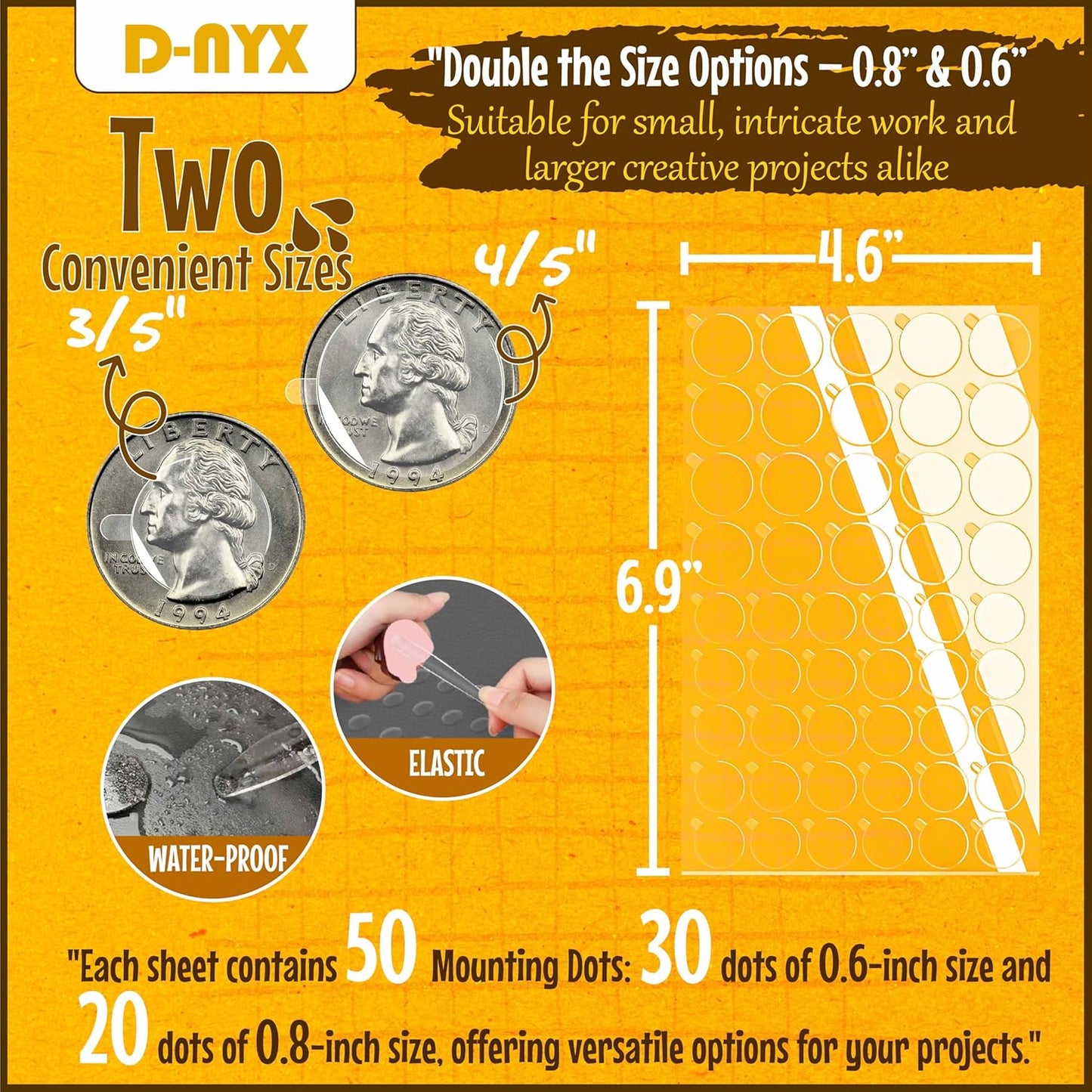 Double Sided Tape Sticky Dot Stickers 280, 350, 450, 550 or 700 Pack Removable Putty No Trace Clear Sticky Tack Waterproof Small Stickers for Festival Decoration Picture (700 Sticky Dots)