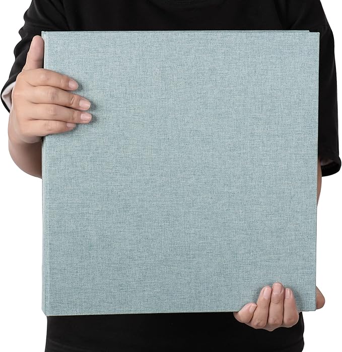 Super Large Photo Album Self Adhesive Scrapbook Album for 4×6 5×7 8×10 10×12 or Bigger Pictures DIY Magnetic Linen Cover Album 80Sheets/160Pages DIY Photo Album(Green)