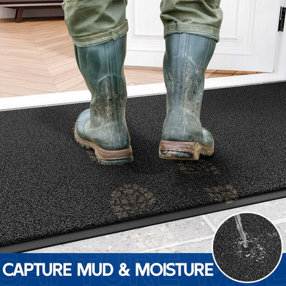 Sturdy Front Door Mat, 48" x 36" Heavy Duty Indoor Outdoor Doormat for Entryway, Fade Resistant, Waterproof Low Profile Entry Mat, Non Slip Welcome Mat for Outside Entrance, Patio, Home