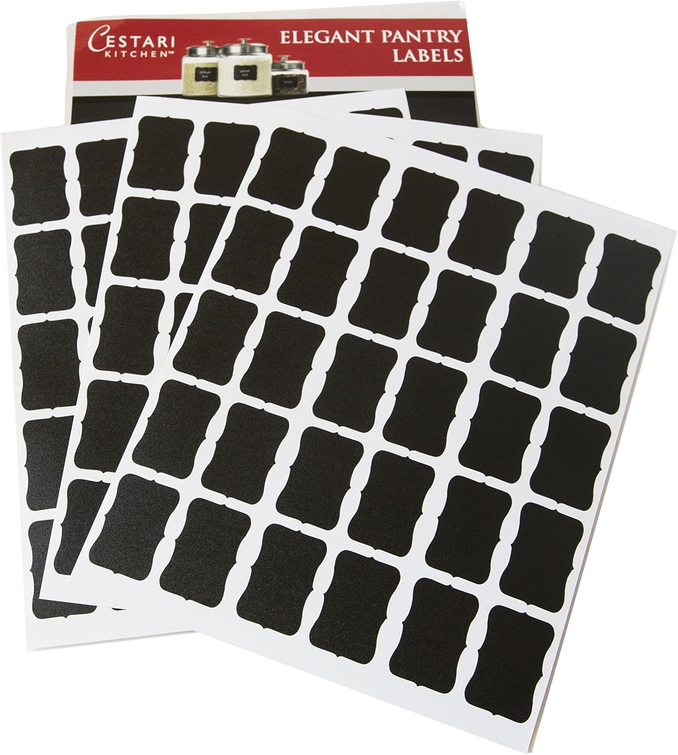 Cestari Chalkboard Labels: Mini Decorative Chalk Stickers - Set of 90 Premium Reusable Blackboard Stickers - Stylish Home Organization, Wedding Decorations, Party Favors, Crafts, Labels for Mason Jars