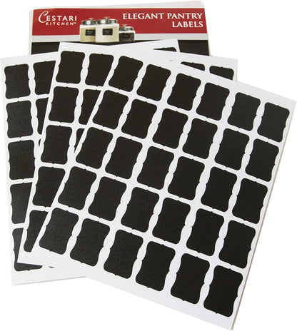 Cestari Chalkboard Labels: Mini Decorative Chalk Stickers - Set of 90 Premium Reusable Blackboard Stickers - Stylish Home Organization, Wedding Decorations, Party Favors, Crafts, Labels for Mason Jars