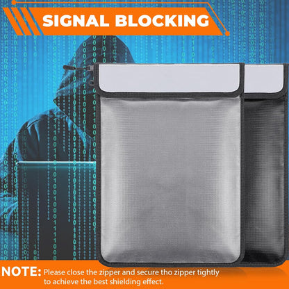 2 Pcs 5200°F Upgraded Fireproof Document Bag, Fire and Water Resistant Bag with Zipper for Documents, 15 x 11 Inch Waterproof Fireproof Money Bag for Important Document Storage Organizer(Black&Gray)