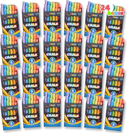 JOYIN 288 Counts Mini Chalk Set for Kids, Non-Toxic Chalks for Boys Girls 3+, School Supplies for Teachers, Goody Bag Fillers, Classroom Prizes Gifts (24 Boxes)