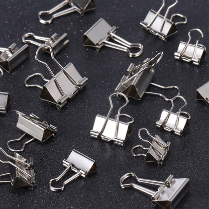 TecUnite 150 Pcs Binder Clips Assorted Sizes Silver Paper Clamps Clips Large Medium Small Office Supplies