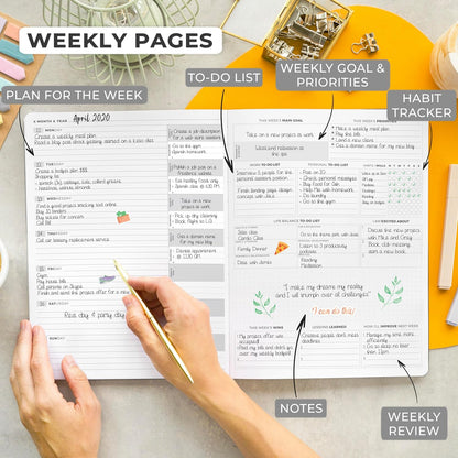 Clever Fox Planner PRO Light – Weekly & Monthly Life Planner to Increase Productivity, Time Management and Hit Your Goals, 8.5x11″ (Black)