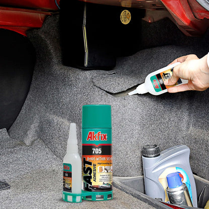 Akfix-GA060 705 Fast Adhesive CA Glue (1.76 oz.) with Activator (6.76 fl oz.) [Clear Super Glue Adhesive and Accelerator Spray] - 3 Pack