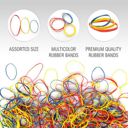 Colored Rubber Bands - 1lb Total (2 Pack of 0.5 lb) Large Rubber Bands Assorted Size and Color for Office Supplies, Arts & Crafts or DIY Projects - Multipurpose Color Elastic Bands Assortment