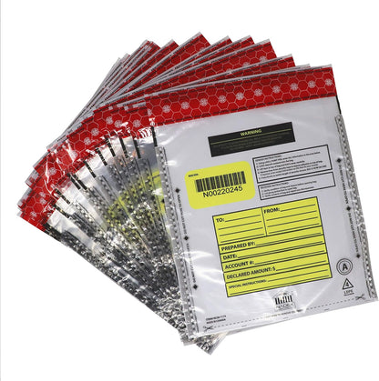 Nadex 9 x 12 Inch Tamper Evident Bank Deposit Bags with FRAUDSTOPPER Level 4 Security, 50 Pack (Clear)