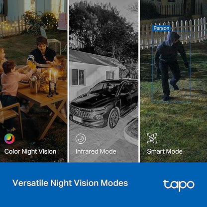 Tapo 2K 3MP Pan/Tilt Indoor/Outdoor Security Camera, Free Person/Baby Cry Detect & Track, 360° View, Night Vision, SD/Cloud Storage, Works w/Alexa & Google Assistant, HybridCam 360, Black (2-Pack)
