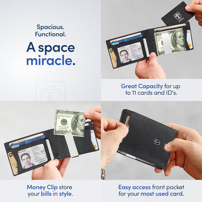 TRAVANDO Mens Wallet with Money Clip AUSTIN RFID Blocking Bifold Credit Card Holder for Men with Gift Box