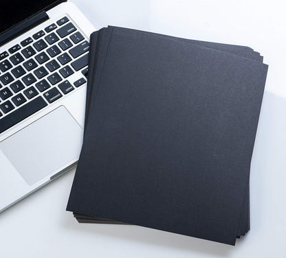 BNC Letter Size Linen Texture Paper Presentation Covers Black Color, Pack of 100