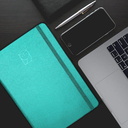 Undated Daily Planner – 3-Month A5 Productivity Organizer with Full Page Per Day, Hourly Schedule, Goal Setting, Habit Tracker, Weekly & Monthly Pages – Hardcover Time Management Notebook (Turquoise)