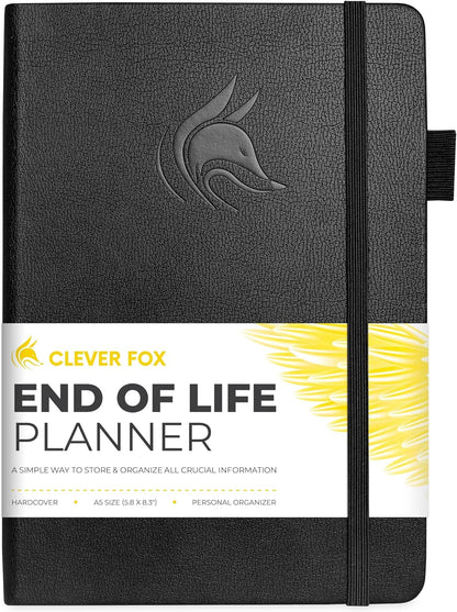 Clever Fox End of Life Planner – Final Arrangements Organizer for Beneficiary, Will Preparation, Last Wishes & Funeral Planning, A5 (Black)