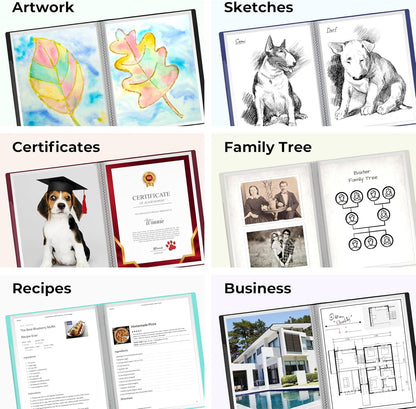 Dunwell Presentation Binder 24-Pocket, Displays 48 Pages, 8.5x11 Portfolio Binder with Plastic Sleeves, Storage and Organizer for Documents, Certificates, Projects, Photos (12 Pack, Black)