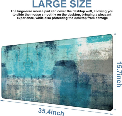 Large Mouse Pad Creative Mosaic Gaming Desk Pad Computer Keyboard Non-Slip Waterproof Mouse Mat with Rubber Base and Stitched Edges Entertainment Office Writing Desk Mat 35.4 x 15.7 Inches