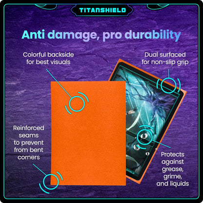 TitanShield (150 Sleeves/Ember Orange) Standard Size Board Game Trading Card Sleeves Deck Protector for MTG, Dropmix