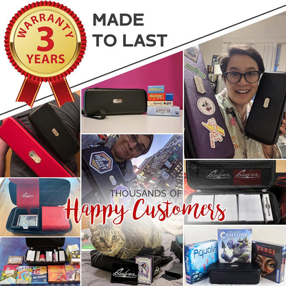 Quiver Time Pink Bolt Card Carrying Case fits Pokemon Cards and other TCG Games - Storage Bag for Playing/Trading Cards and Deck Box (Straps, Dividers & 100 Apollo Card Sleeves)