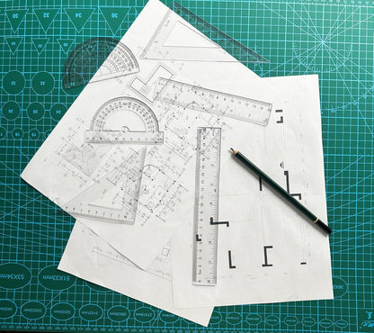 Geometry Set, 6-Piece Clear Plastic Math Ruler, Drafting Ruler Kit Includes Protractor, Triangle Ruler, Straight Ruler-Math Measurement Tools for Students, School and Office Supplies