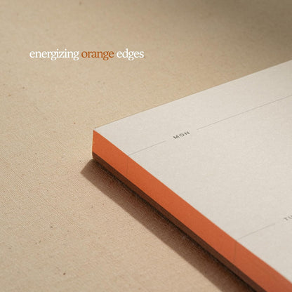 Daily and Weekly To-Do List Notepad – Desk Pad for Work and Study, Orange, 11.7x8.3 Inches
