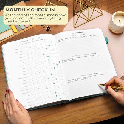 Clever Fox Gratitude Journal Large – Happiness, Positivity & Affirmation Journal – Inspirational Daily Notebook, 3 Months, 8.3x11” (Aquamarine)